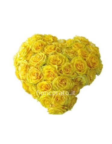 Lovely Yellow- Cuore di rose colore giallo.