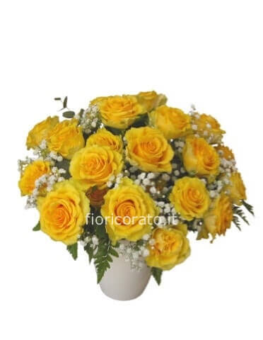 Canary-Bouquet di rose gialle.