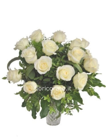 Astro- Bouquet di roselline bianche