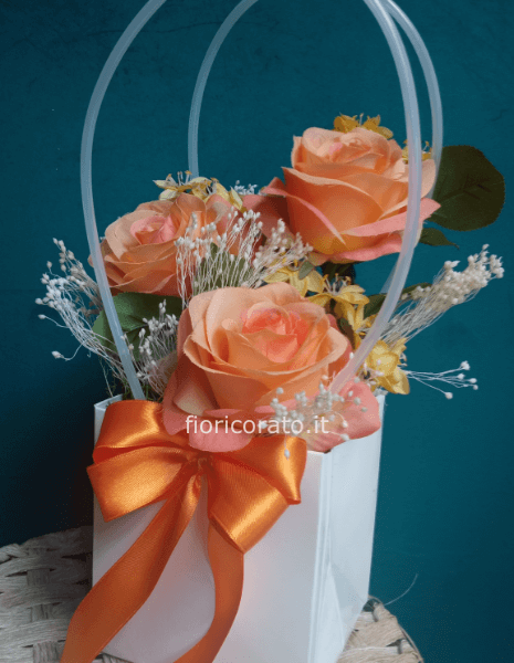 borsetta rose con manico