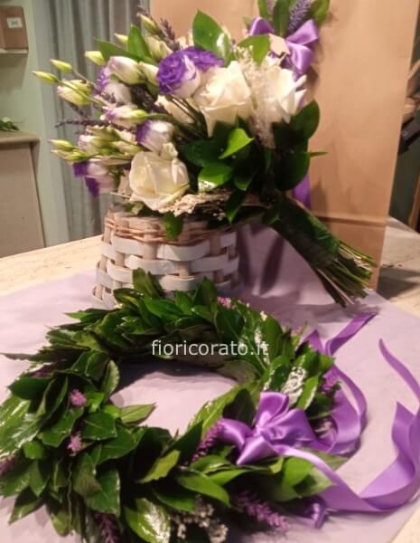 corona laurea e bouquet wisteria