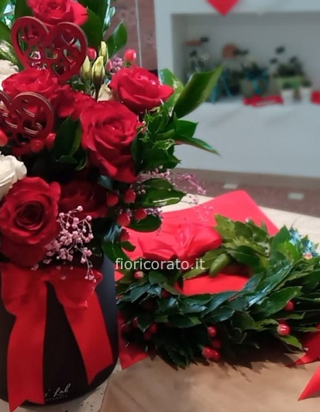 corona laurea e flower box red