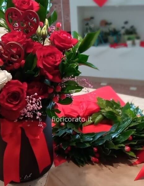 corona laurea e flower box red